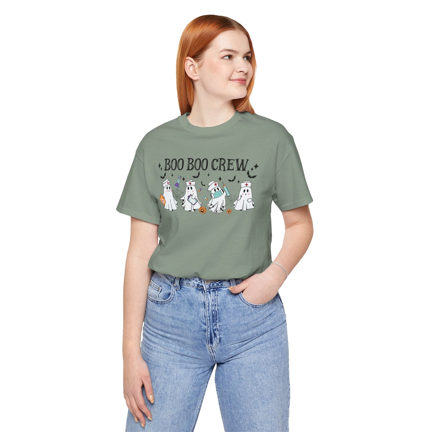 BOO BOO CREW HALLOWEEN NURSE Unisex Jersey Short Sleeve Tee