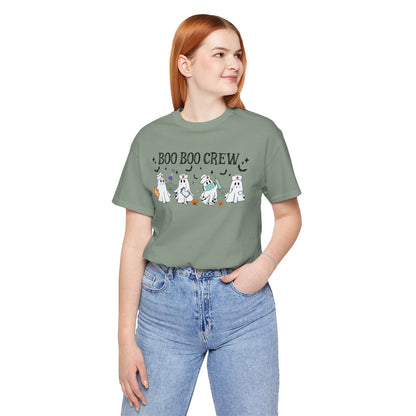 BOO BOO CREW HALLOWEEN NURSE Unisex Jersey Short Sleeve Tee
