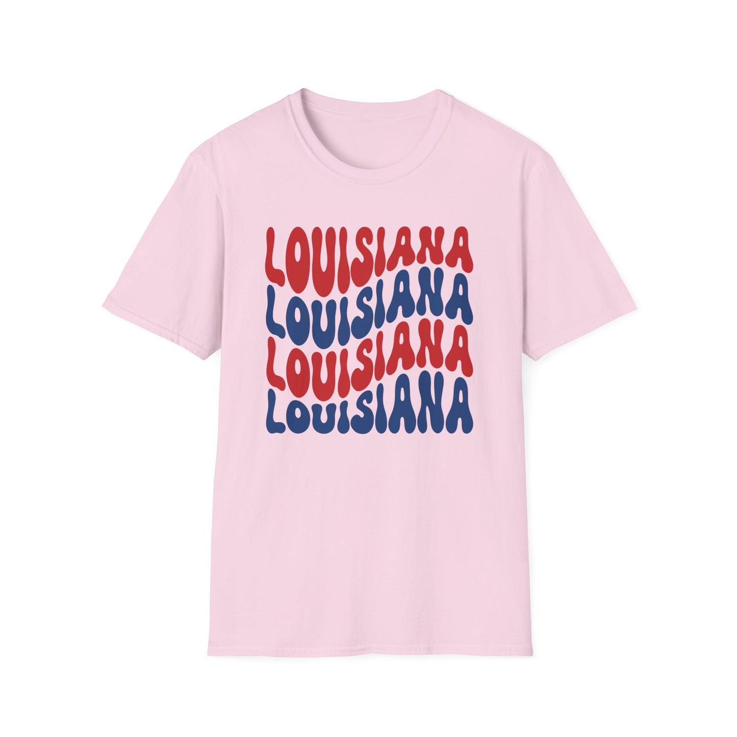 Adult Louisiana T-Shirt - Red, White, and Blue Design