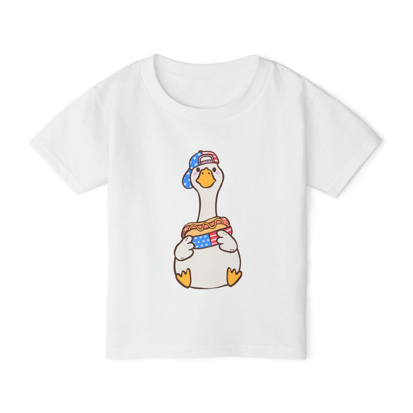 Toddler T-shirt Red White and Blue Young Duck Design