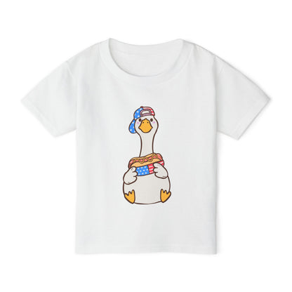 Toddler T-shirt Red White and Blue Young Duck Design