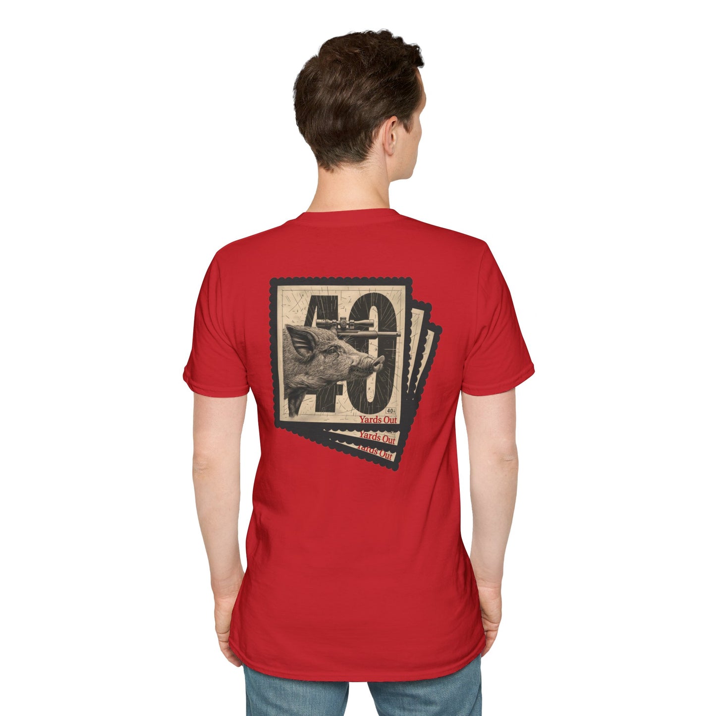 40 Yards Out Hog Hunt Unisex Softstyle T-Shirt