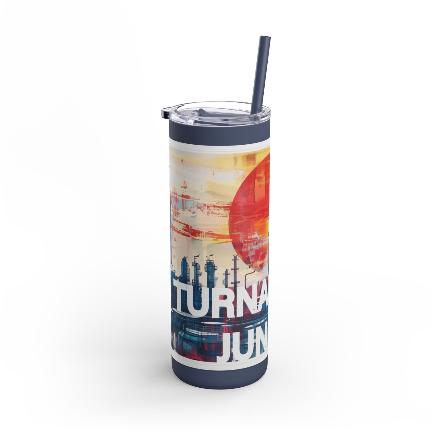 Turnaround Junkies  Red Sun Rising Maars Maker Skinny Matte Tumbler, 20oz