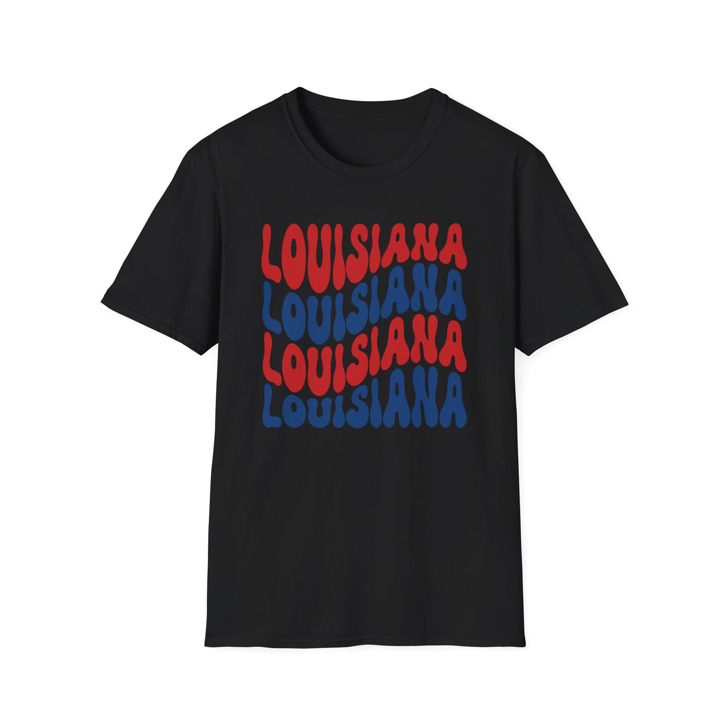 Adult Louisiana T-Shirt - Red, White, and Blue Design