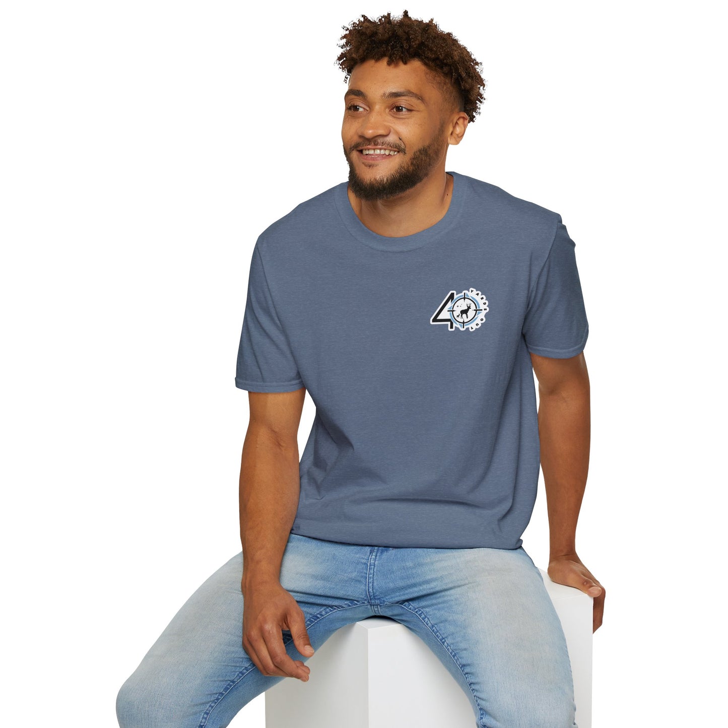 40 Yards Out Antler Deer Unisex Softstyle T-Shirt