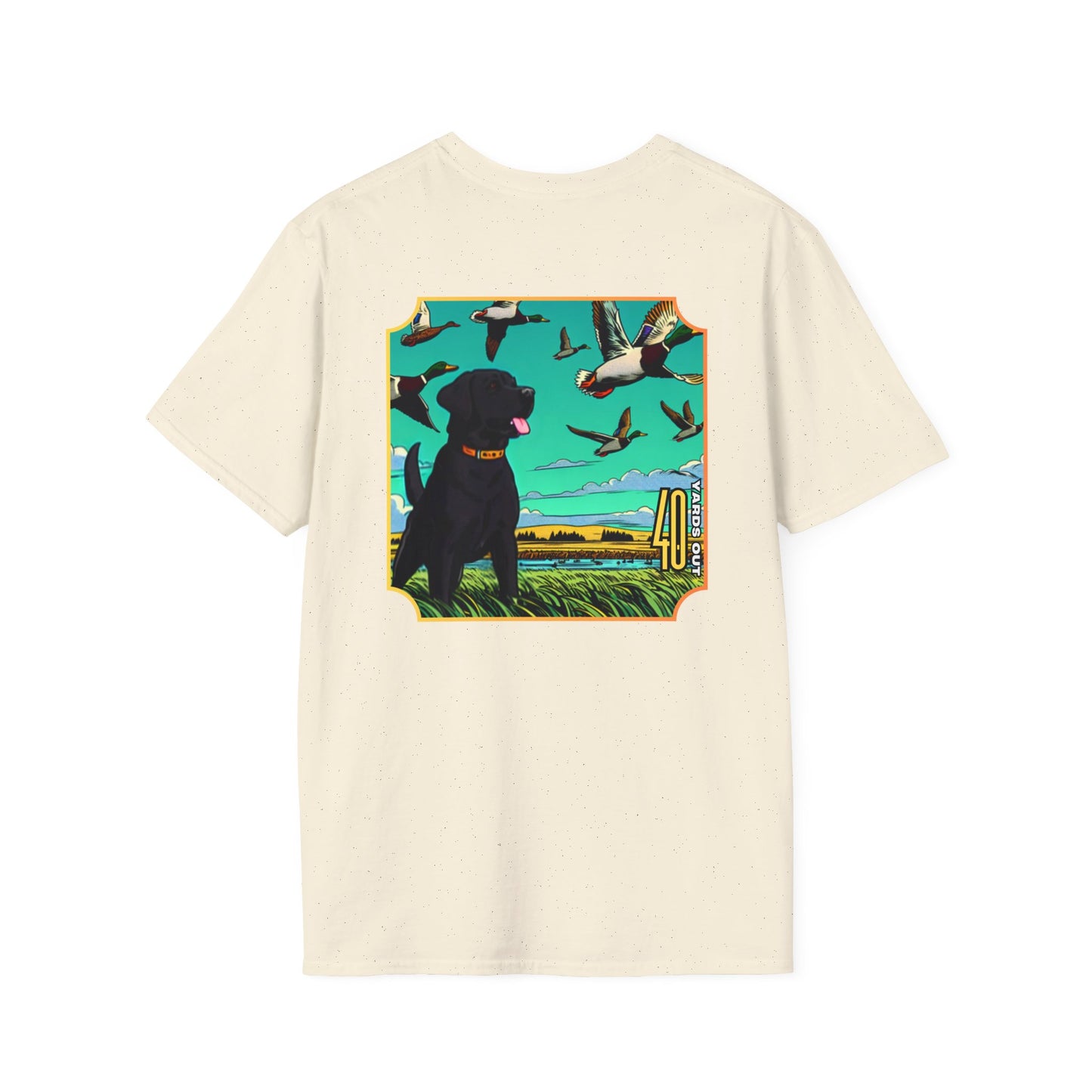 40 YARDS OUT Black Retriever Duck Watch Unisex Softstyle T-Shirt