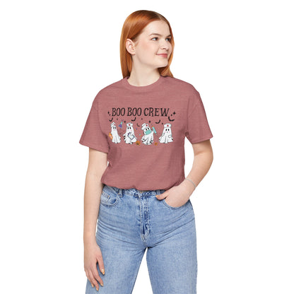 BOO BOO CREW HALLOWEEN NURSE Unisex Jersey Short Sleeve Tee