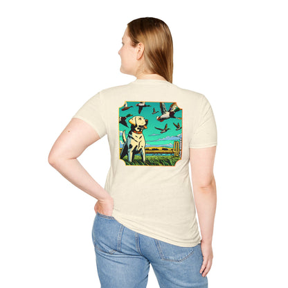 40 Yards Out Yellow Retriever Duck Watch Unisex Softstyle T-Shirt