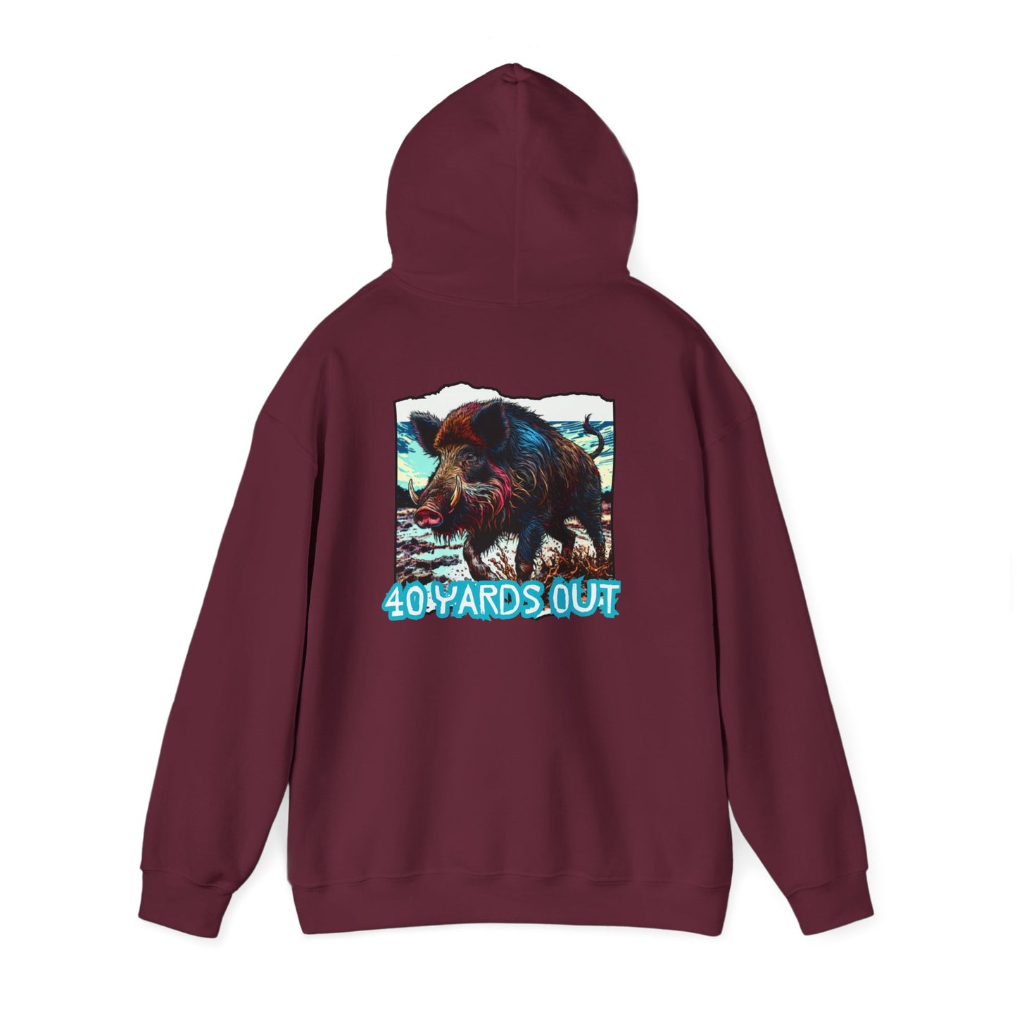 40 YARDS OUT Brand Productions Muddy Boar Heavy Blend™ Hooded Sweatshirt