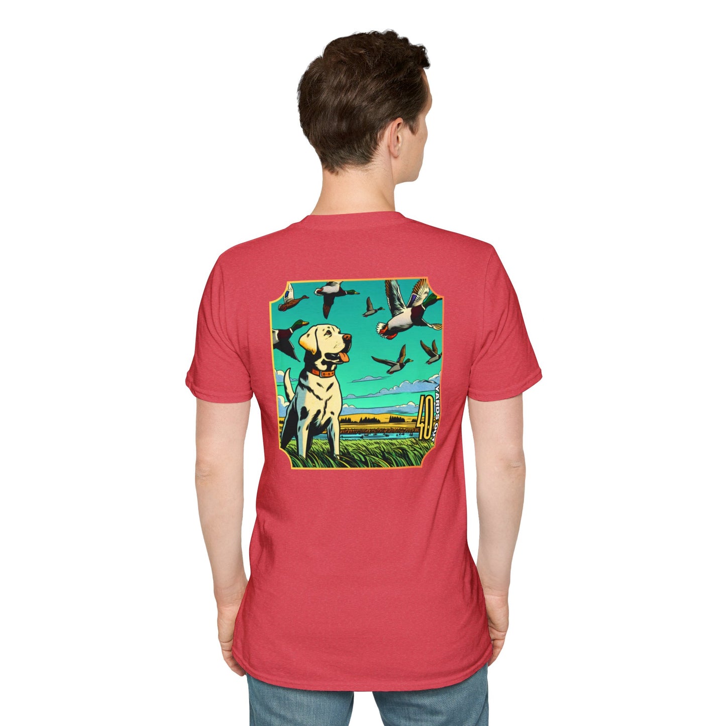 40 Yards Out Yellow Retriever Duck Watch Unisex Softstyle T-Shirt