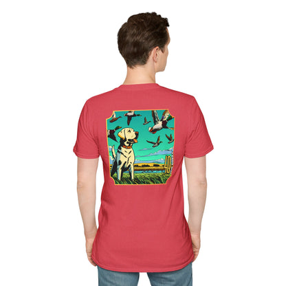 40 Yards Out Yellow Retriever Duck Watch Unisex Softstyle T-Shirt