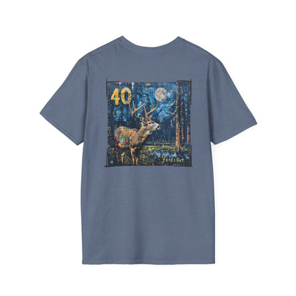 40 Yards Out Antler Deer Unisex Softstyle T-Shirt