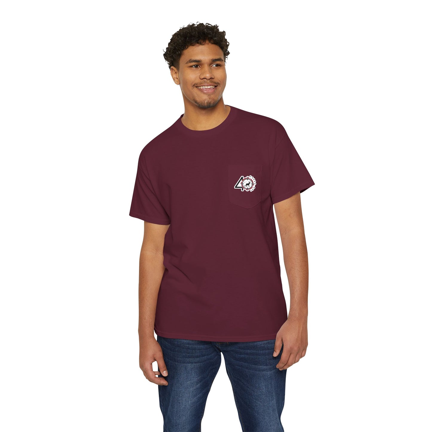40 Yards Out American Flag Buck Pocket Tee