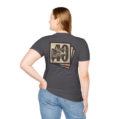 40 Yards Out Hog Hunt Unisex Softstyle T-Shirt