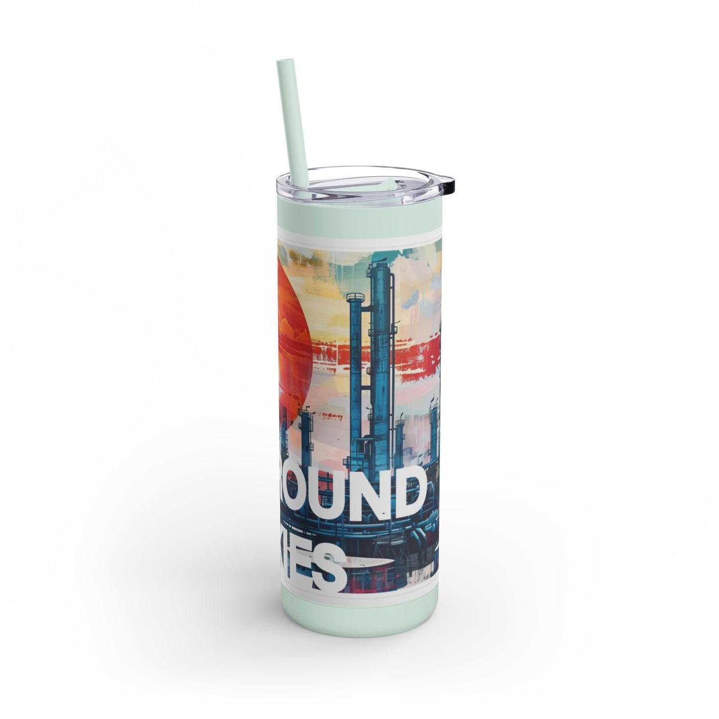 Turnaround Junkies  Red Sun Rising Maars Maker Skinny Matte Tumbler, 20oz