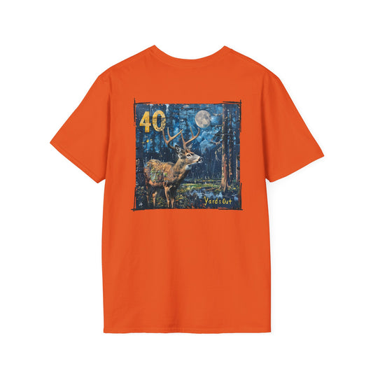 40 Yards Out Antler Deer Unisex Softstyle T-Shirt