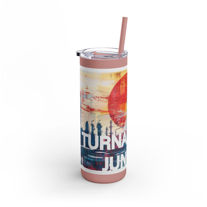 Turnaround Junkies  Red Sun Rising Maars Maker Skinny Matte Tumbler, 20oz
