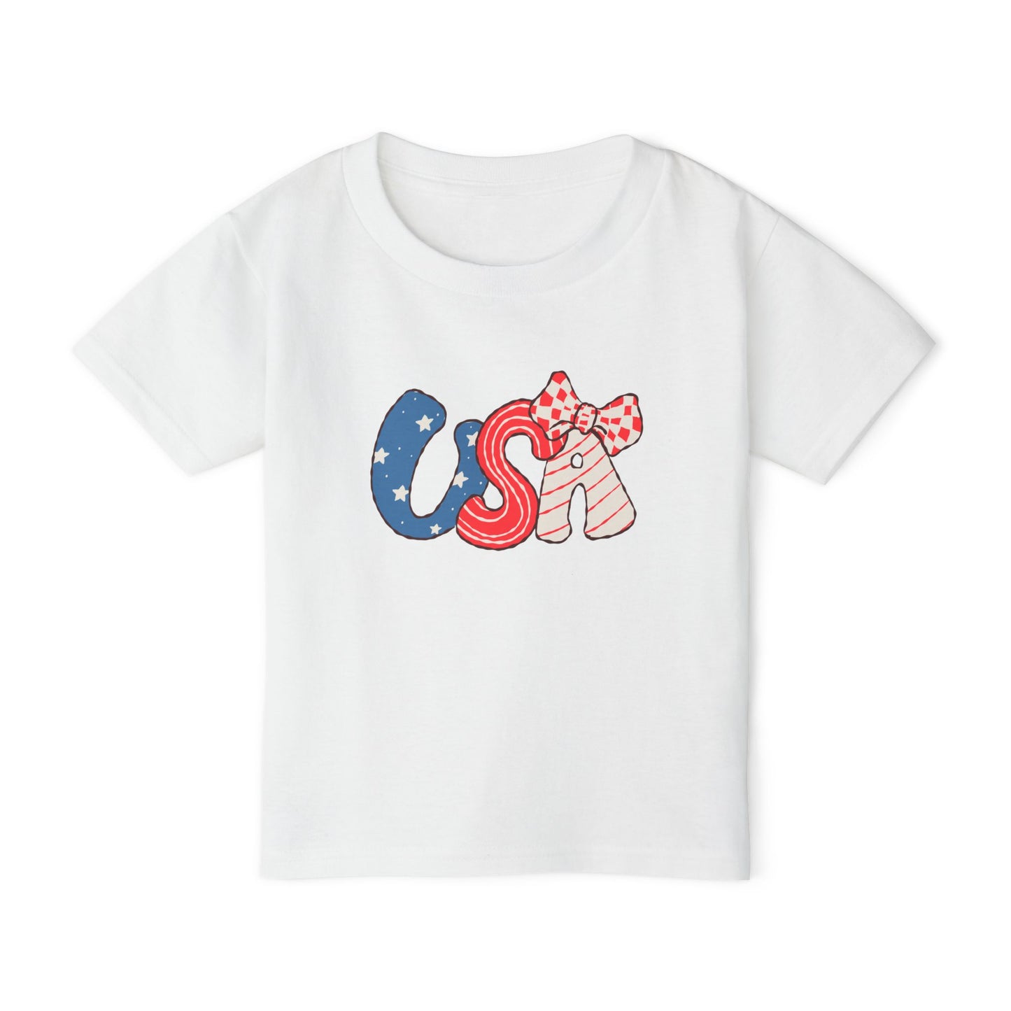 Toddler USA with bow shirt
