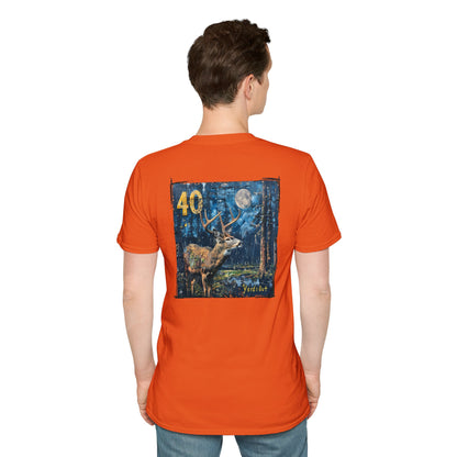 40 Yards Out Antler Deer Unisex Softstyle T-Shirt