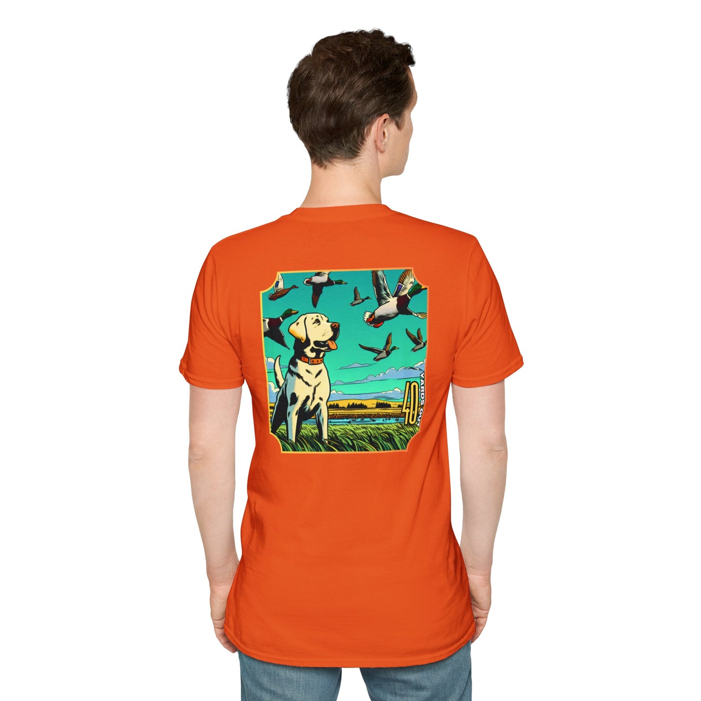 40 Yards Out Yellow Retriever Duck Watch Unisex Softstyle T-Shirt
