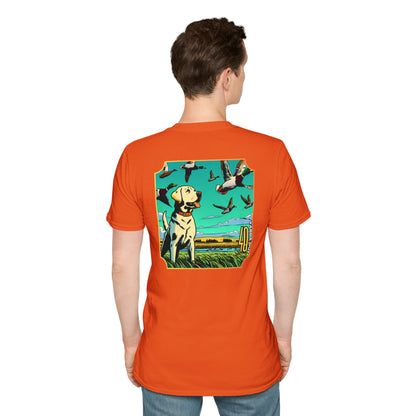 40 Yards Out Yellow Retriever Duck Watch Unisex Softstyle T-Shirt