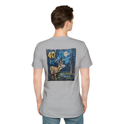 40 Yards Out Antler Deer Unisex Softstyle T-Shirt