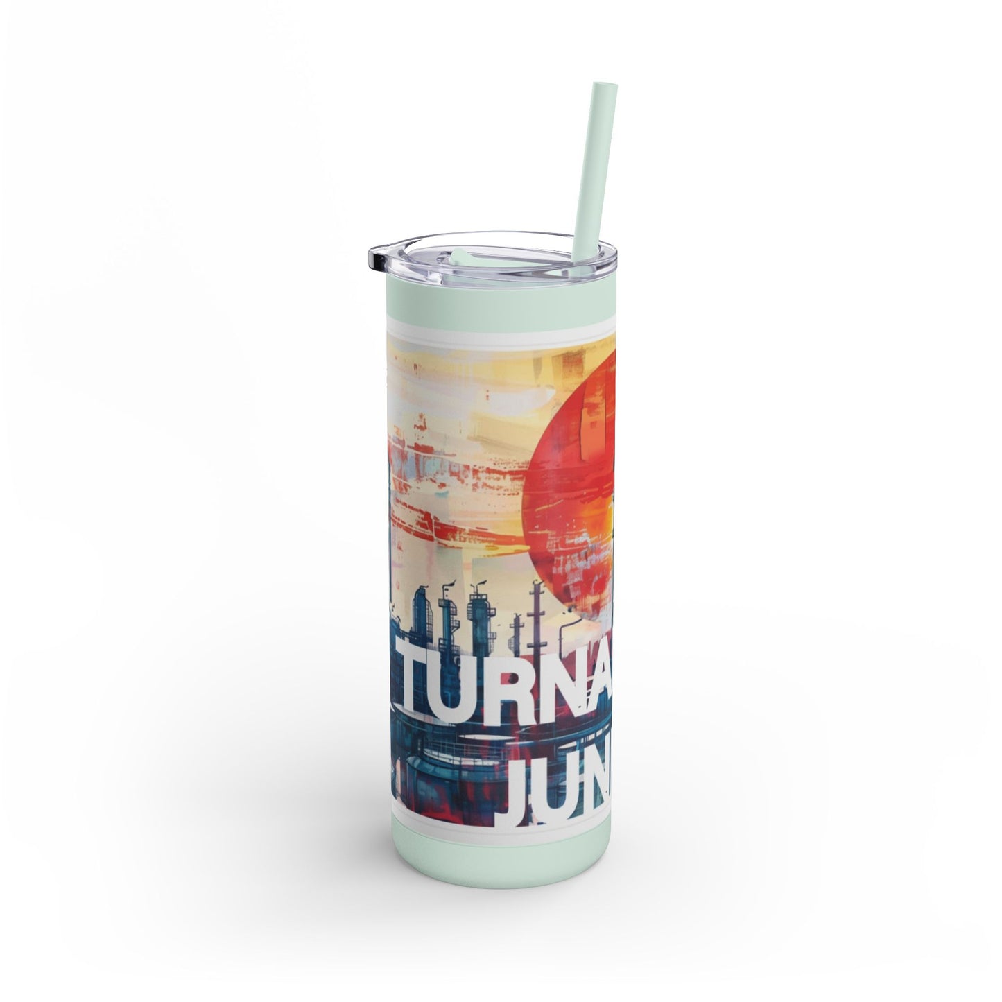 Turnaround Junkies  Red Sun Rising Maars Maker Skinny Matte Tumbler, 20oz