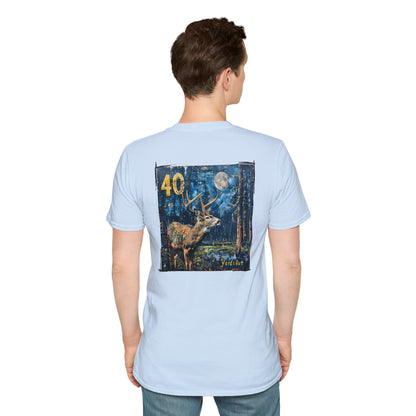 40 Yards Out Antler Deer Unisex Softstyle T-Shirt