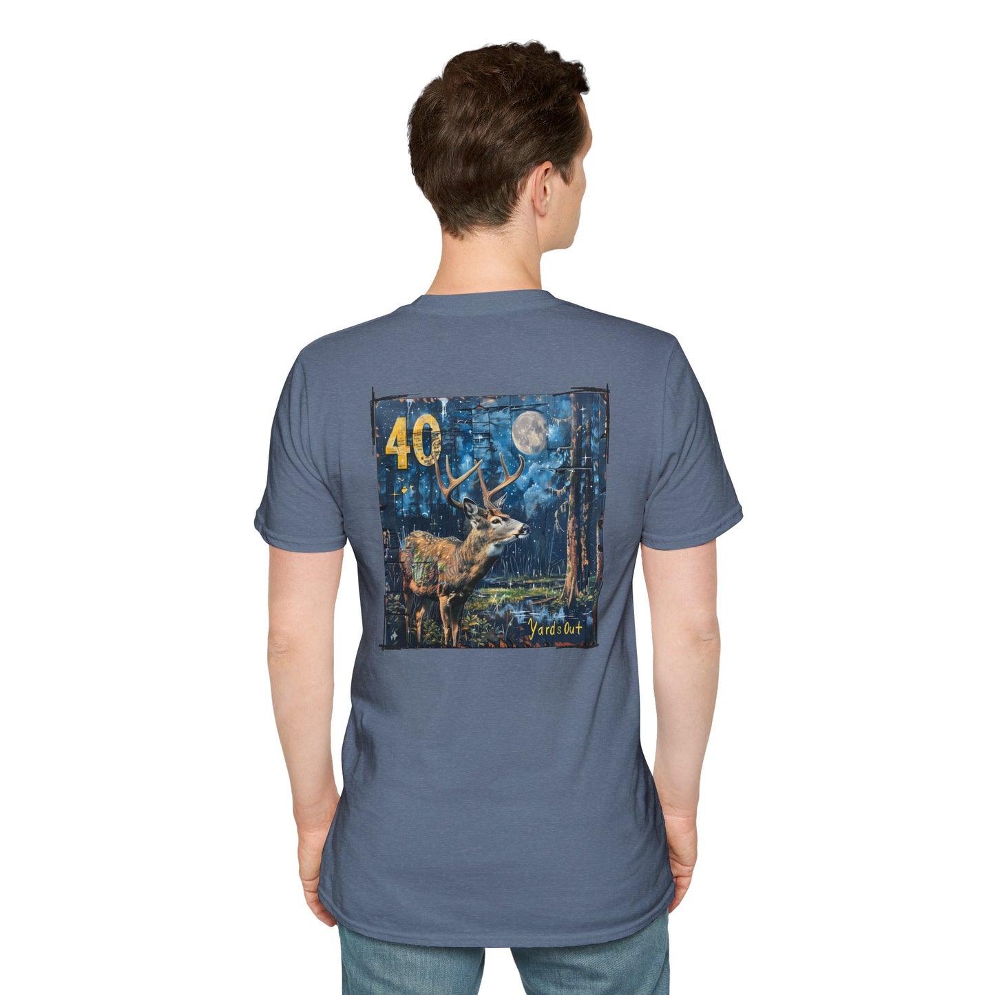 40 Yards Out Antler Deer Unisex Softstyle T-Shirt