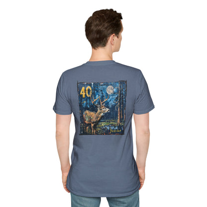 40 Yards Out Antler Deer Unisex Softstyle T-Shirt