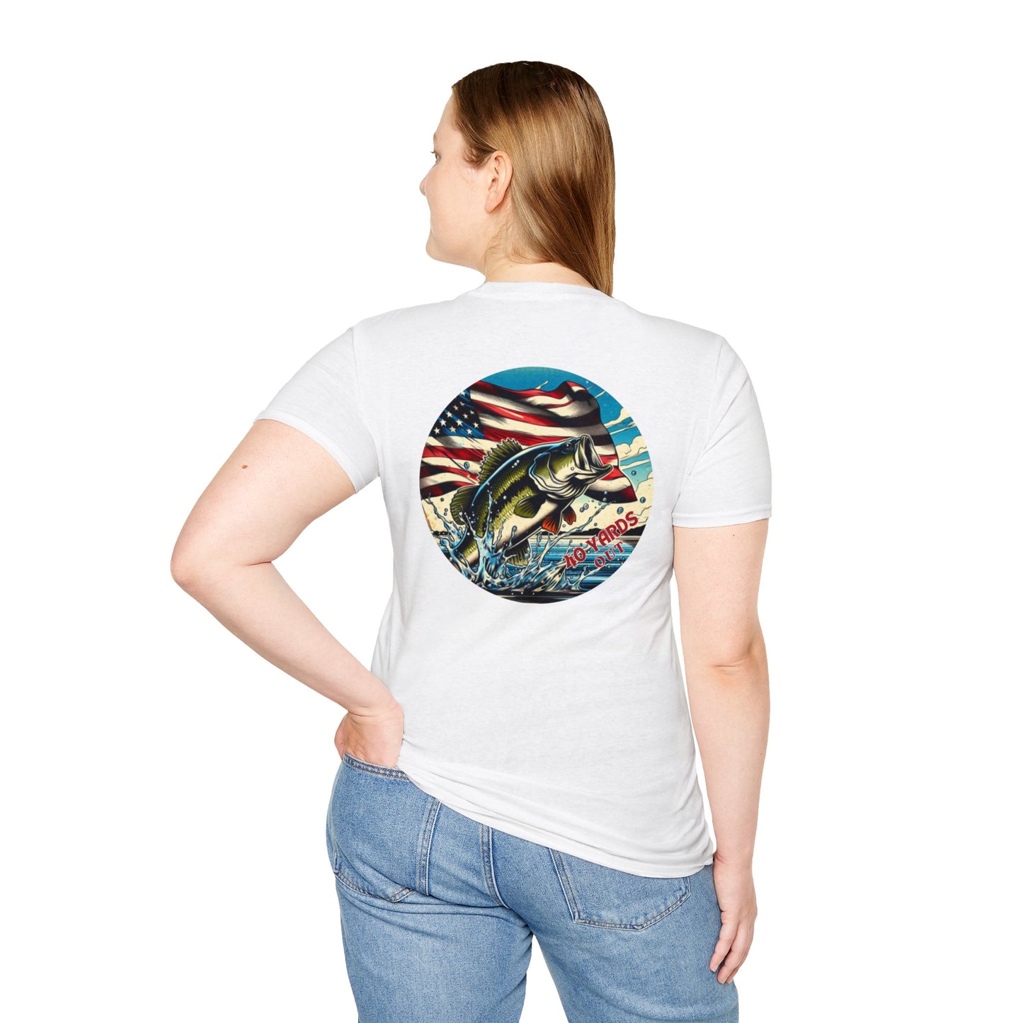 40 Yards Out American Bass Unisex Softstyle T-Shirt