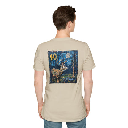 40 Yards Out Antler Deer Unisex Softstyle T-Shirt