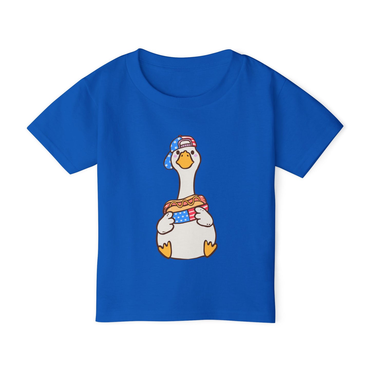 Toddler T-shirt Red White and Blue Young Duck Design