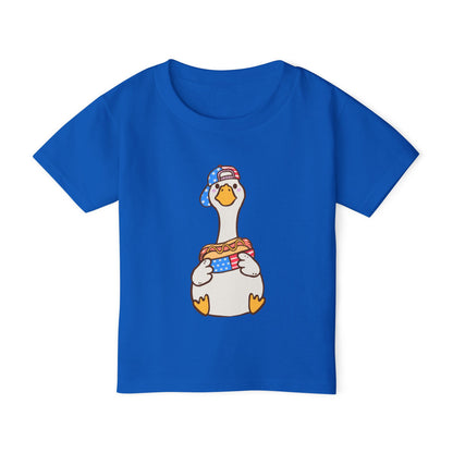 Toddler T-shirt Red White and Blue Young Duck Design