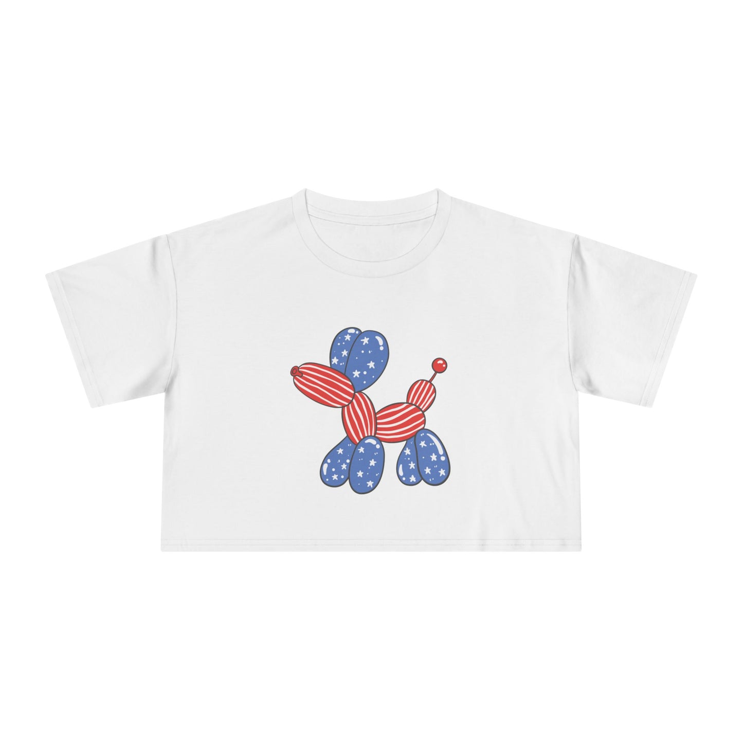 Women's Crop Tee USA Balloon Dog
