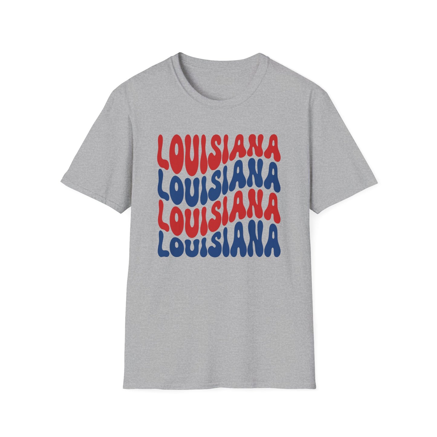 Adult Louisiana T-Shirt - Red, White, and Blue Design
