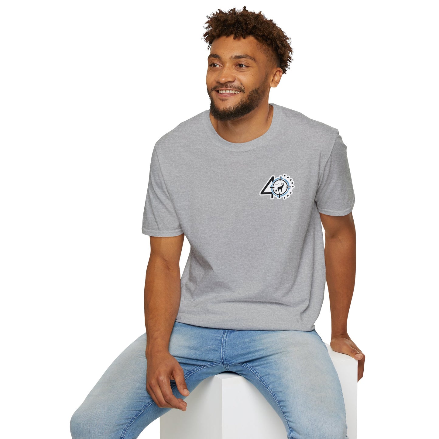 40 Yards Out Antler Deer Unisex Softstyle T-Shirt