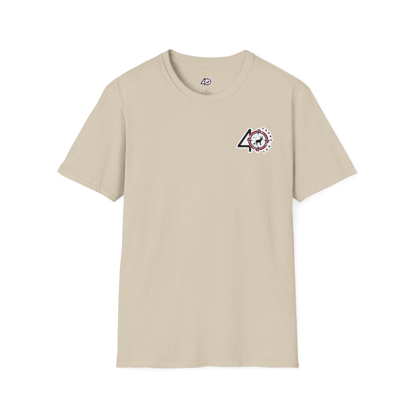 40 Yards Out American Flag Buck Unisex Softstyle T-Shirt