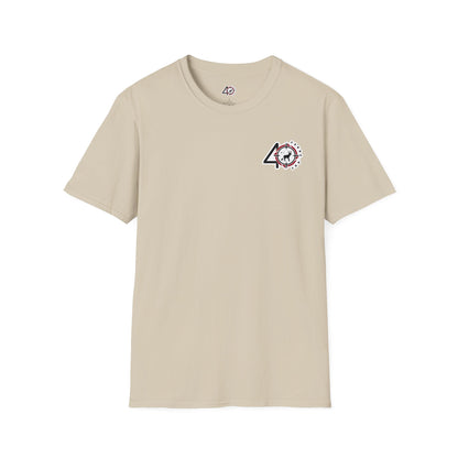 40 Yards Out American Flag Buck Unisex Softstyle T-Shirt