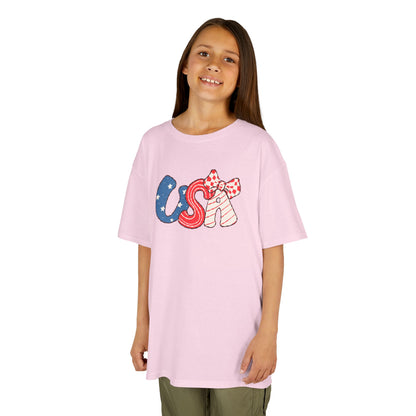 Kids USA with bow shirt