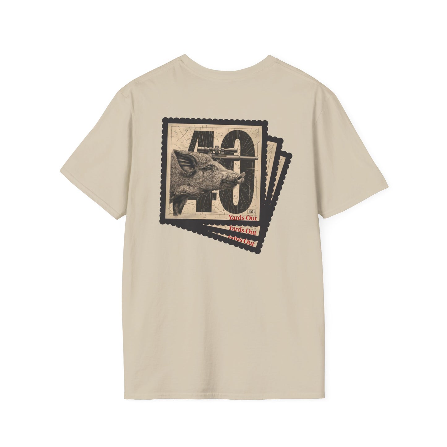40 Yards Out Hog Hunt Unisex Softstyle T-Shirt