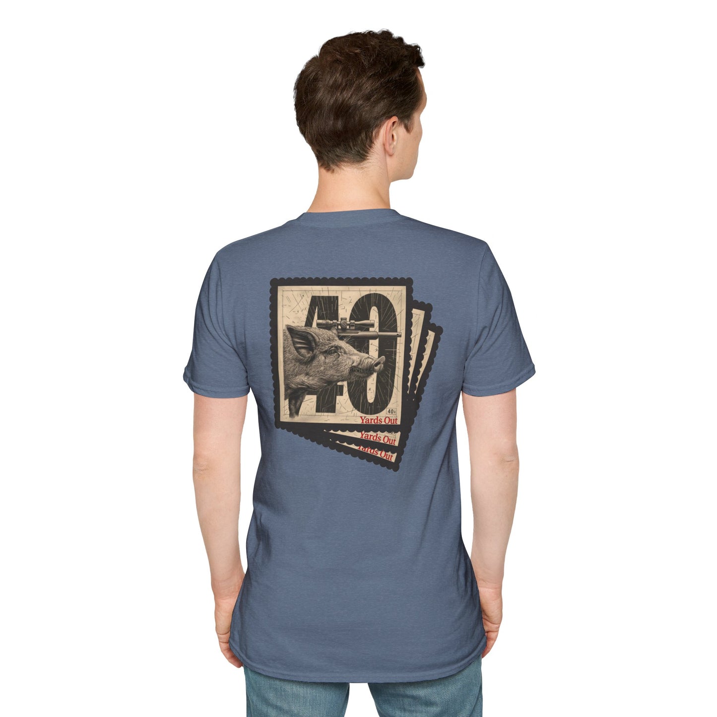 40 Yards Out Hog Hunt Unisex Softstyle T-Shirt