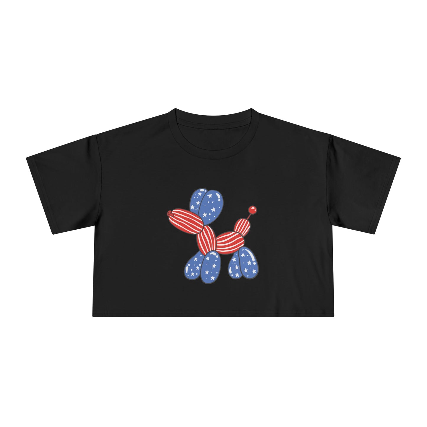 Women's Crop Tee USA Balloon Dog