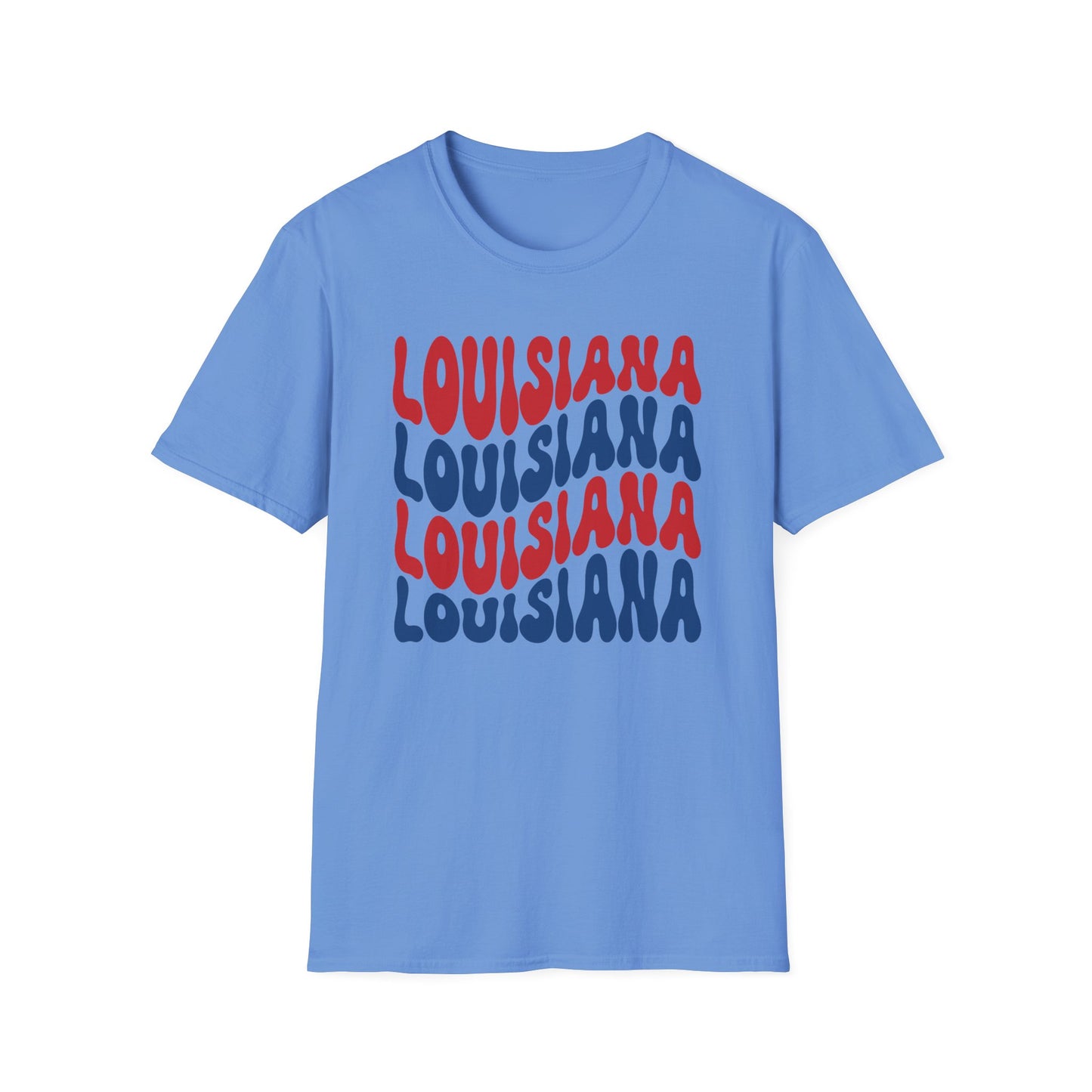 Adult Louisiana T-Shirt - Red, White, and Blue Design