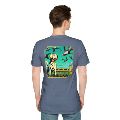 40 Yards Out Yellow Retriever Duck Watch Unisex Softstyle T-Shirt