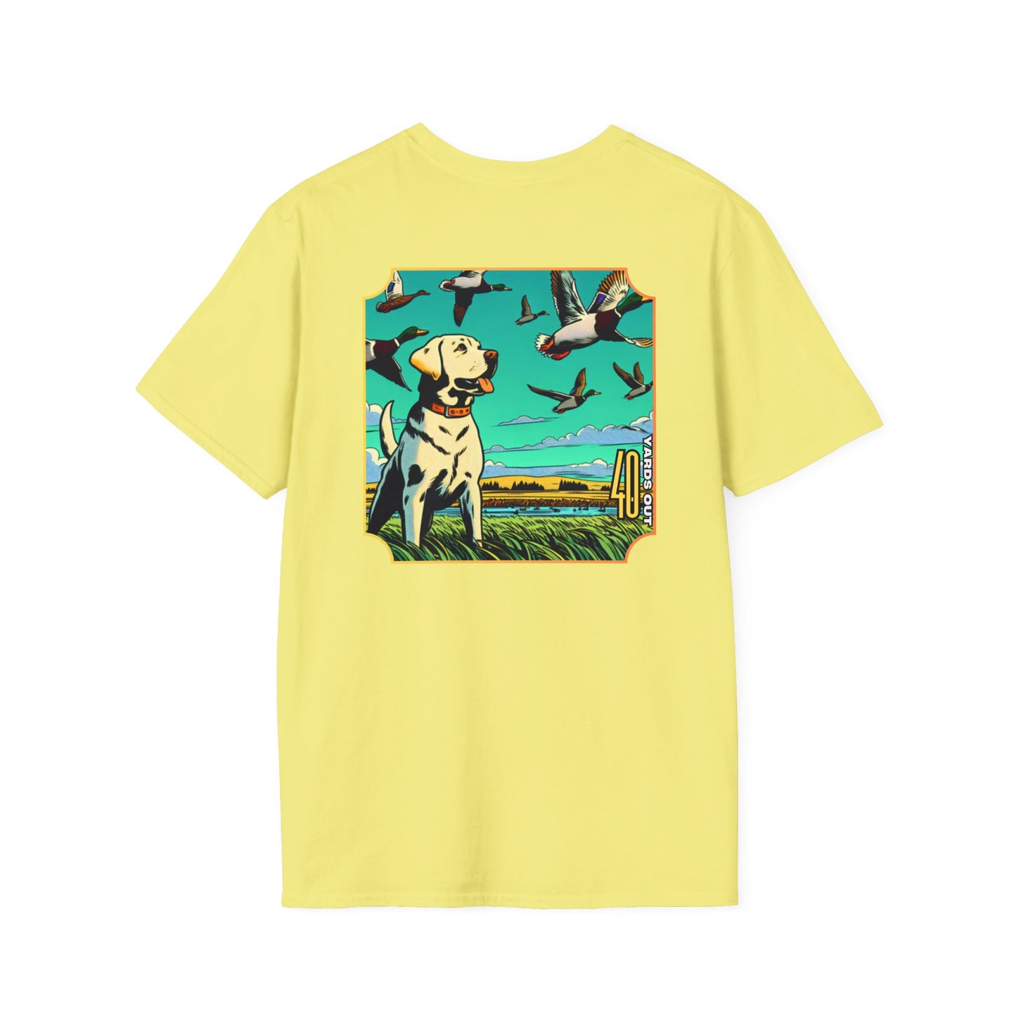 40 Yards Out Yellow Retriever Duck Watch Unisex Softstyle T-Shirt