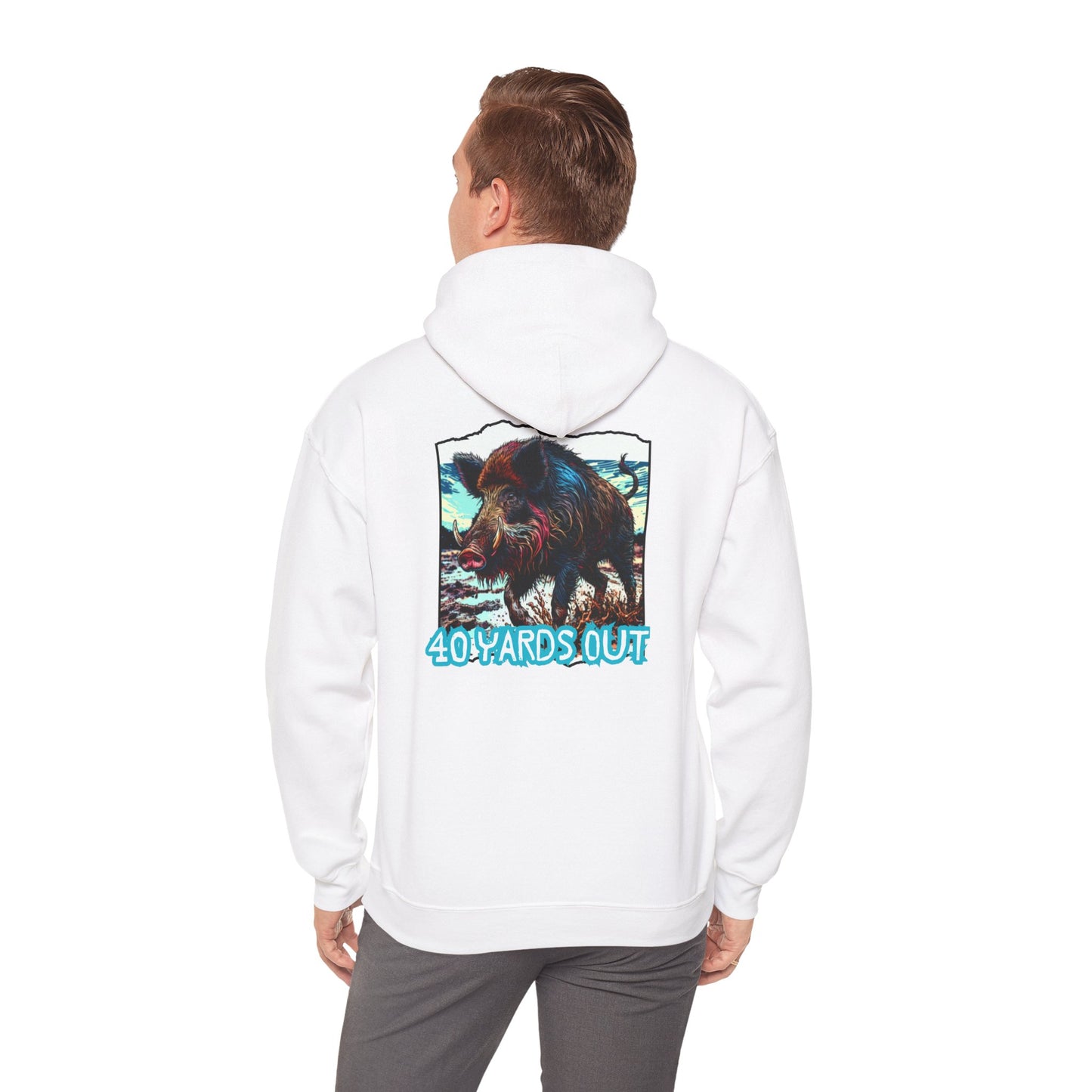 40 YARDS OUT Brand Productions Muddy Boar Heavy Blend™ Hooded Sweatshirt