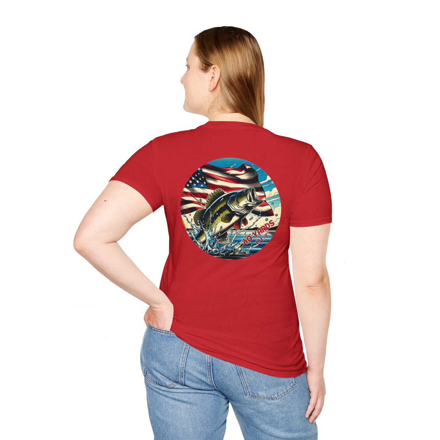 40 Yards Out American Bass Unisex Softstyle T-Shirt