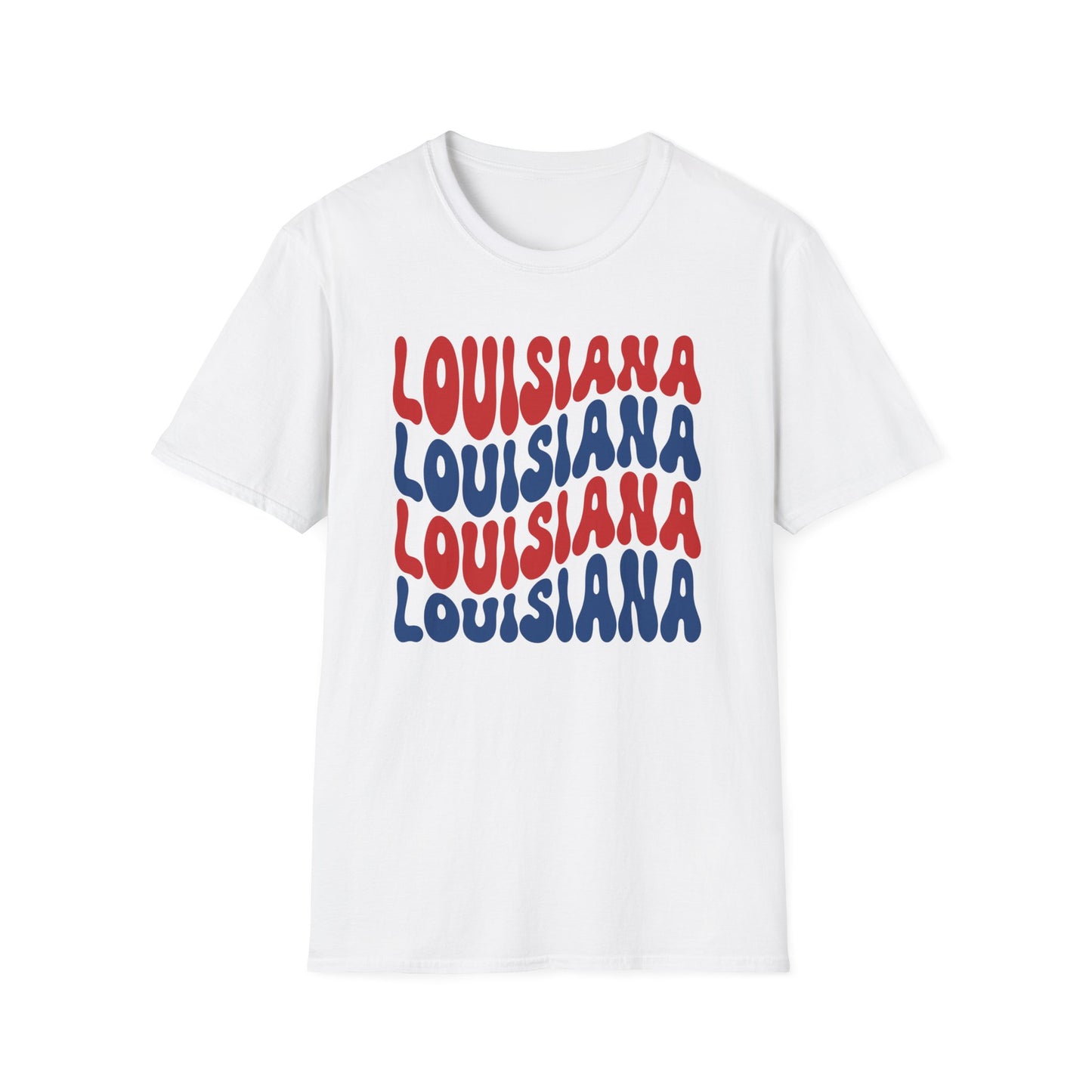 Adult Louisiana T-Shirt - Red, White, and Blue Design