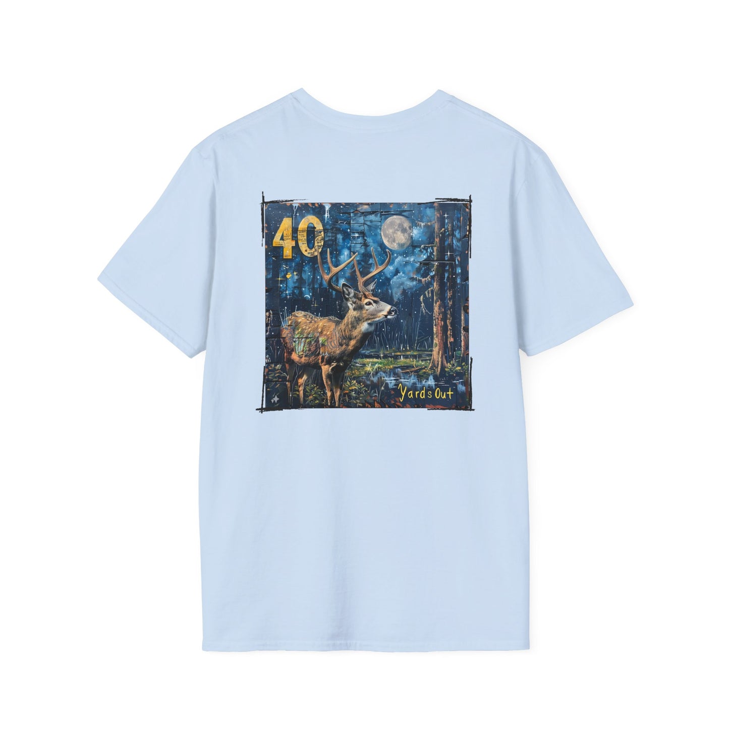 40 Yards Out Antler Deer Unisex Softstyle T-Shirt